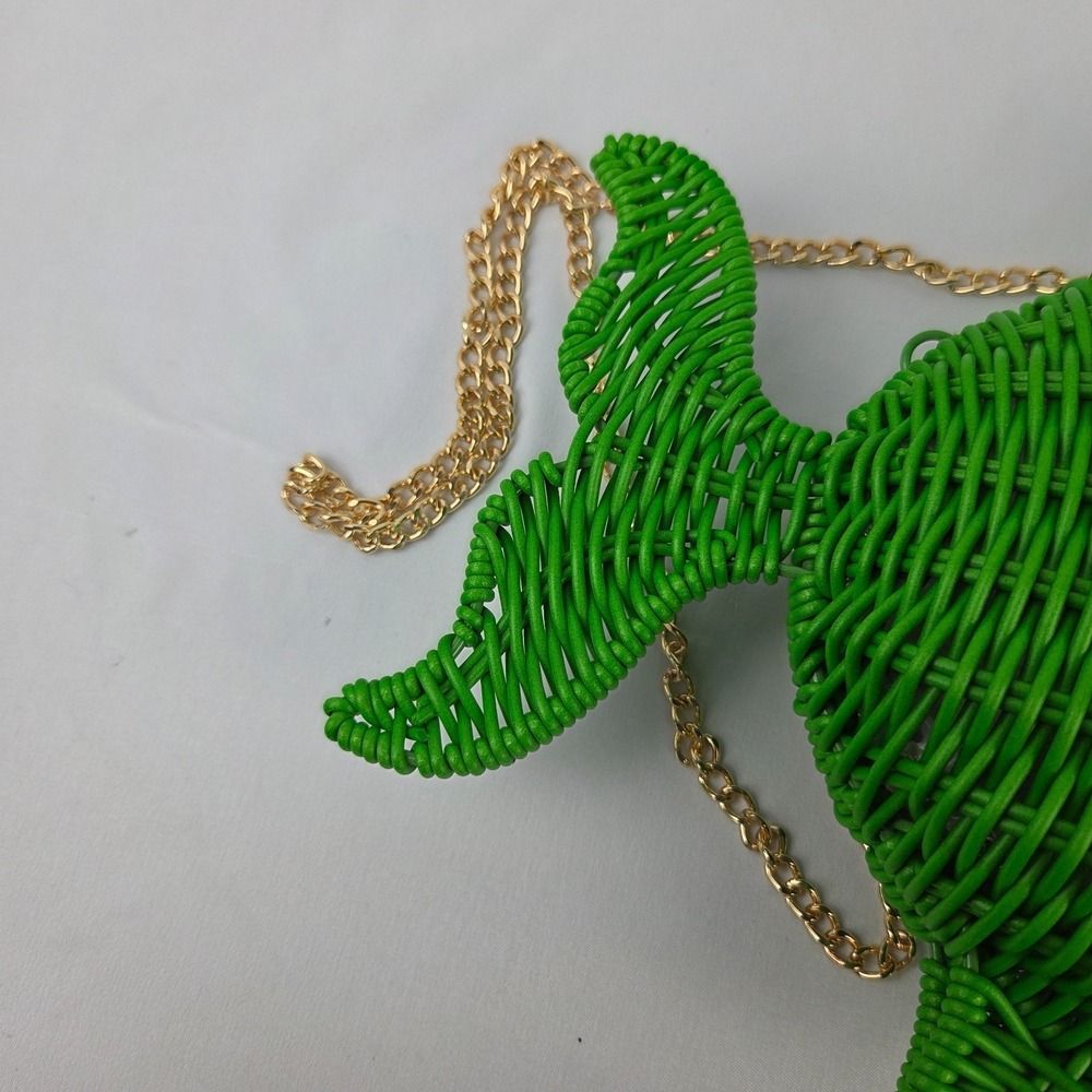 Tommy Bahama Viral Green Fish Woven Straw Novelty Bag Tropical Summer NWT - Picture 4 of 6